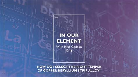 In Our Element: How Do I Select the Right Temper of Copper